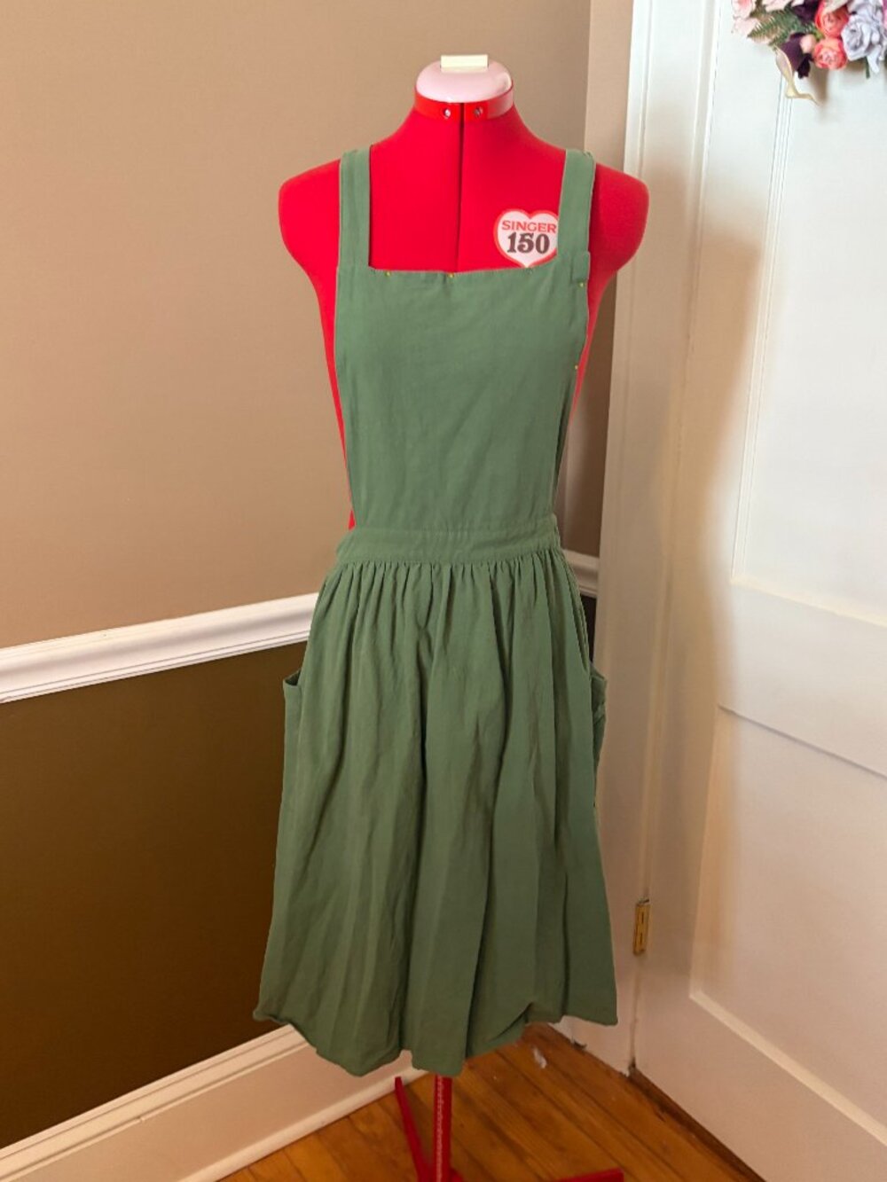 Cottagecore Green Apron